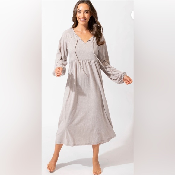 Threads 4 Thought Dresses & Skirts - Threads 4 Thought Tan Brigitte Tie Neck Dress Size Medium NWT